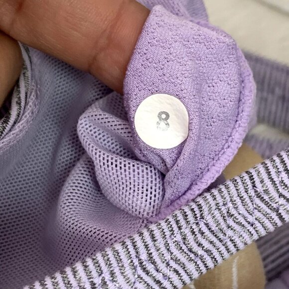 Lululemon Active Strength Tank Lilac Heathered Coal Wee Stripe / Lilac Size 8 - Picture 11 of 12